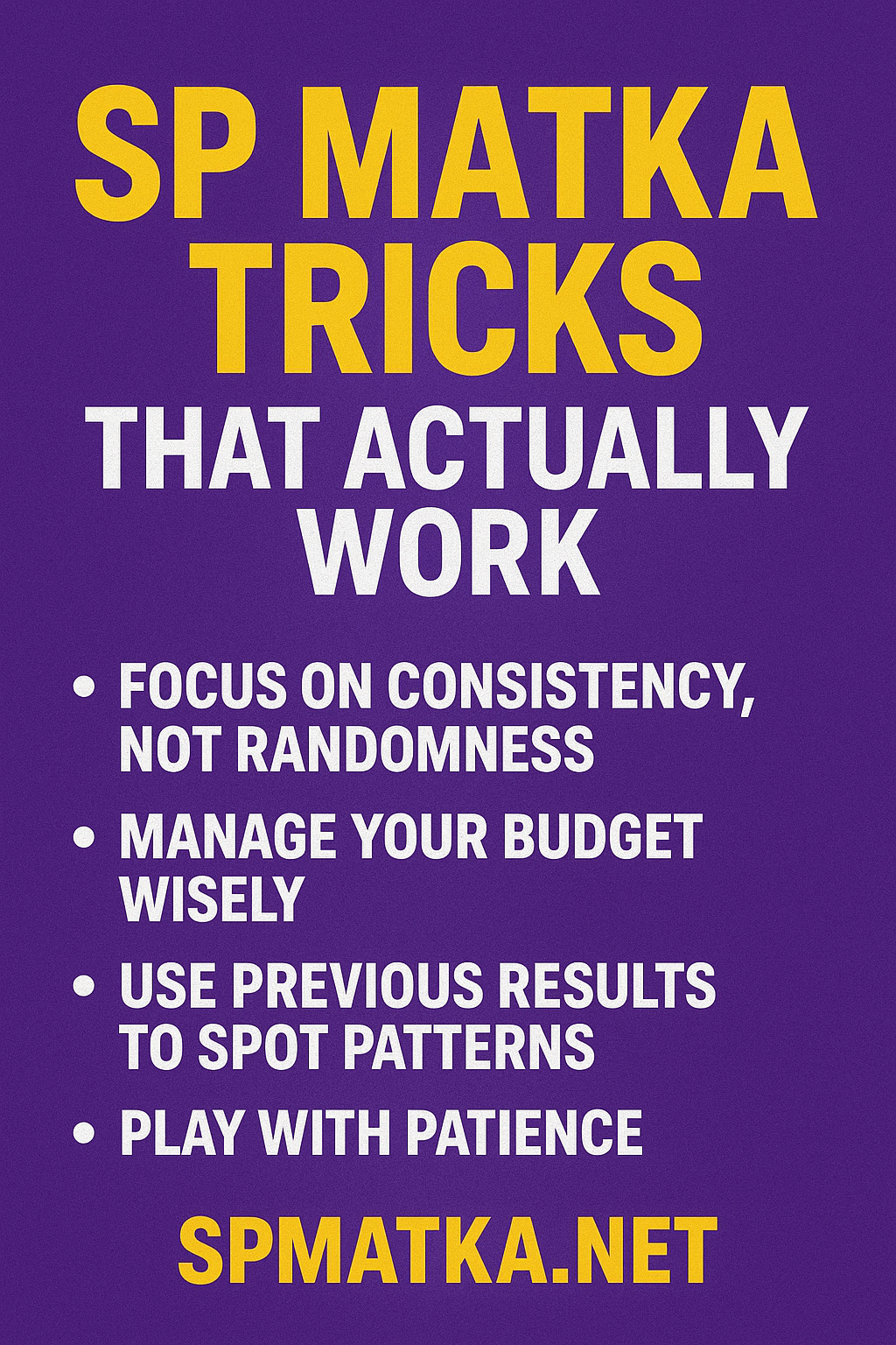 SP Matka Tricks That Actually Work